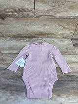 NEW Baby Gap Collared TinyRib Long Sleeve Bodysuit Pink sz 3-6m