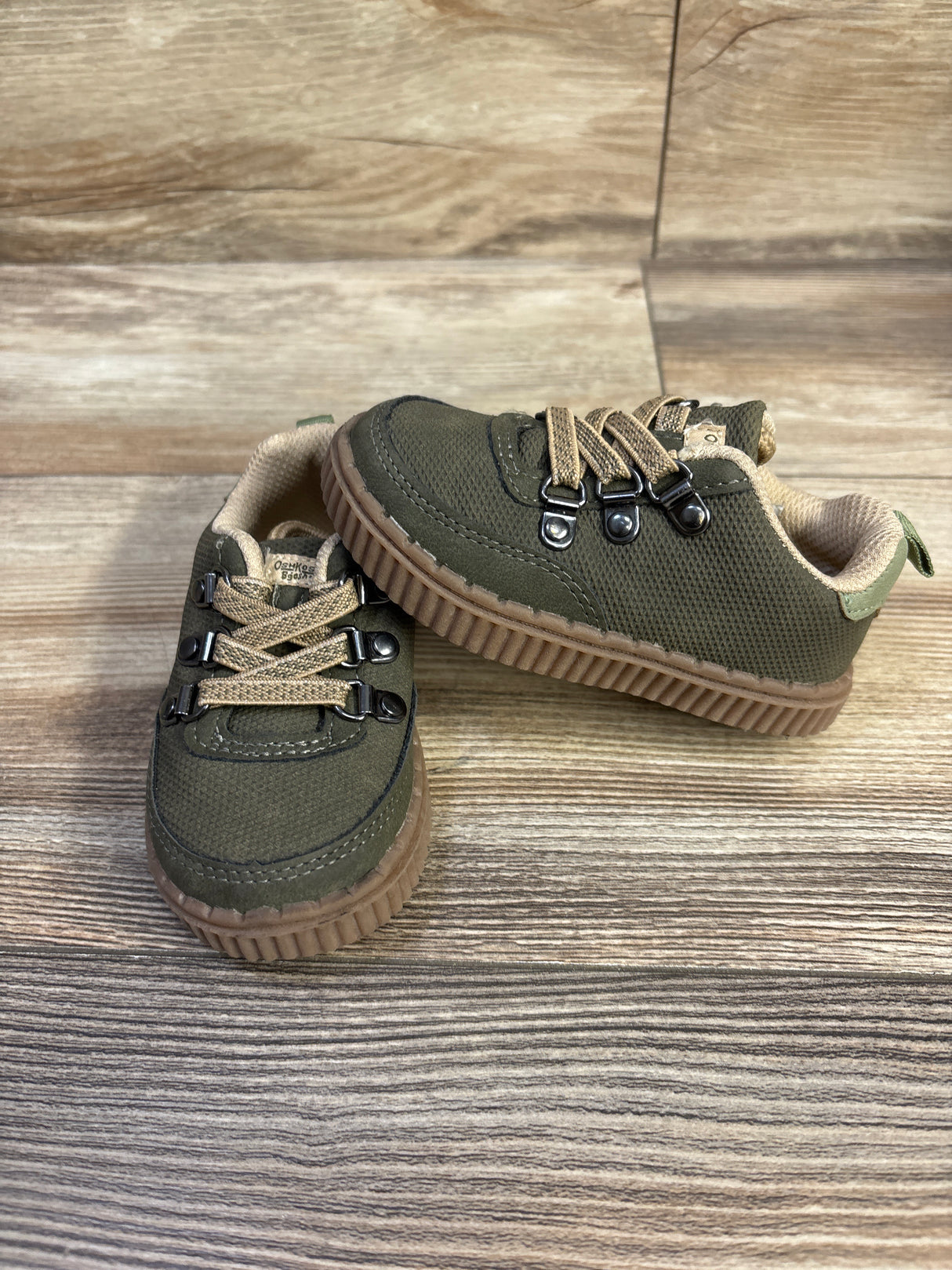OshKosh Heidy Toddler Boys' Casual Slip-On Sneakers Olive sz 5c