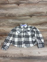 Weatherproof Vintage Button-Up Plaid Fleece Jacket Cream sz 5/6T