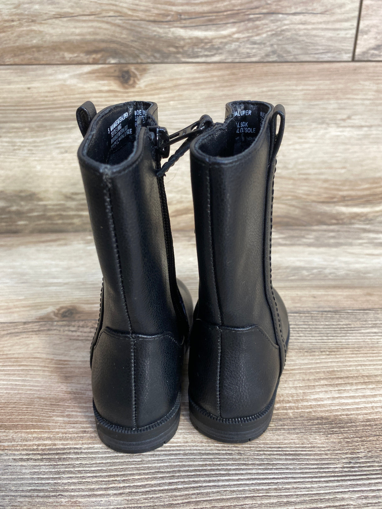 Cat & Jack Ryleigh Riding Boots Faux Leather Black sz 5c