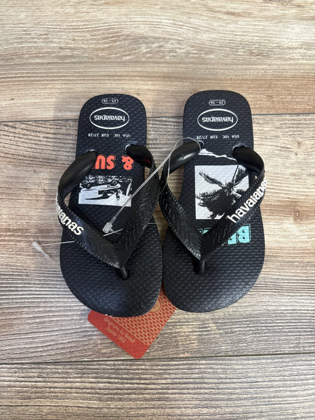 NEW Havaianas Flip Flops Beach & Surf Black sz 10c - Me n Mommy To Be