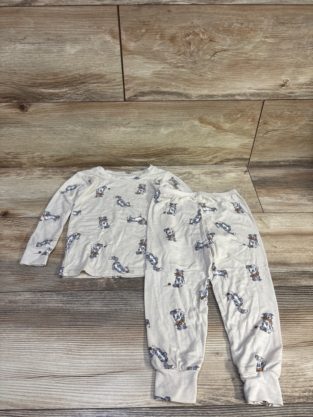 Modern Moments 2pc Viscose Pajama Set Beige sz 2T