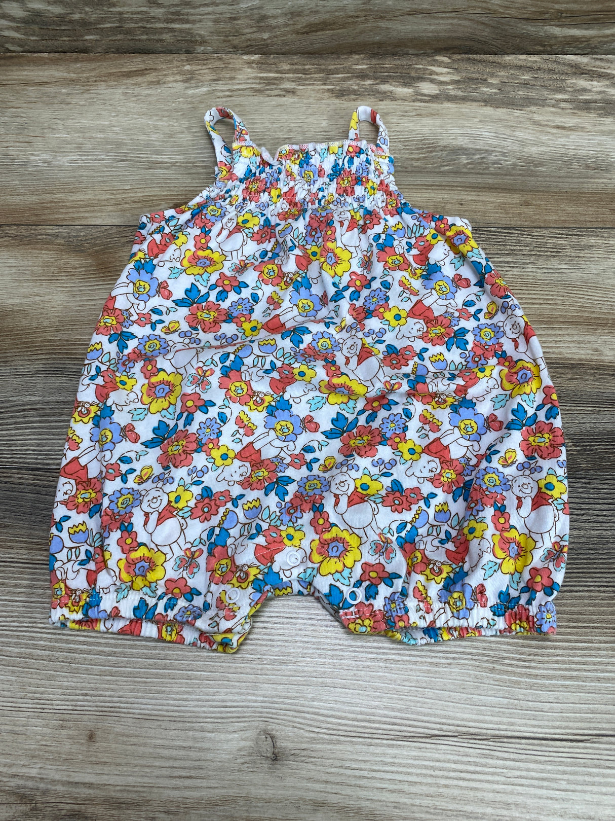 Disney Baby Floral Shortie Romper White sz 12m