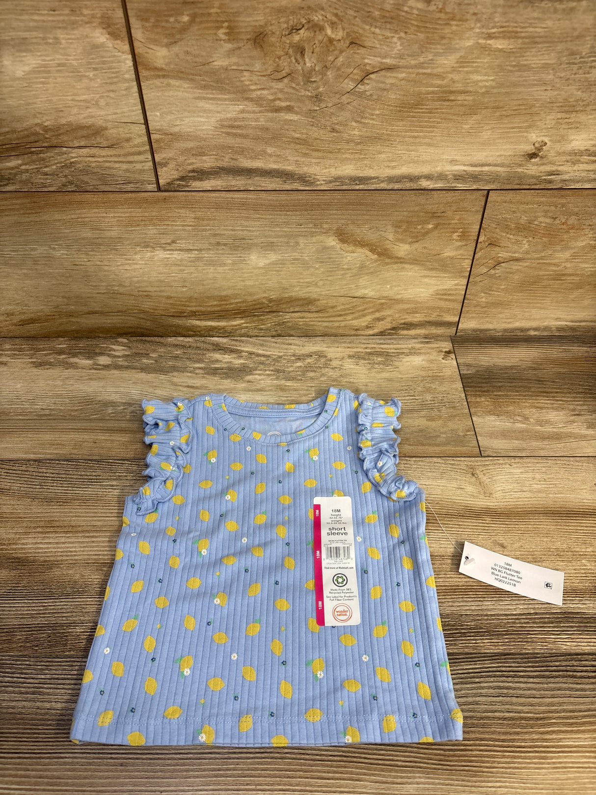 NEW Wonder Nation Ribbed Lemon Tank Top Blue sz 18m