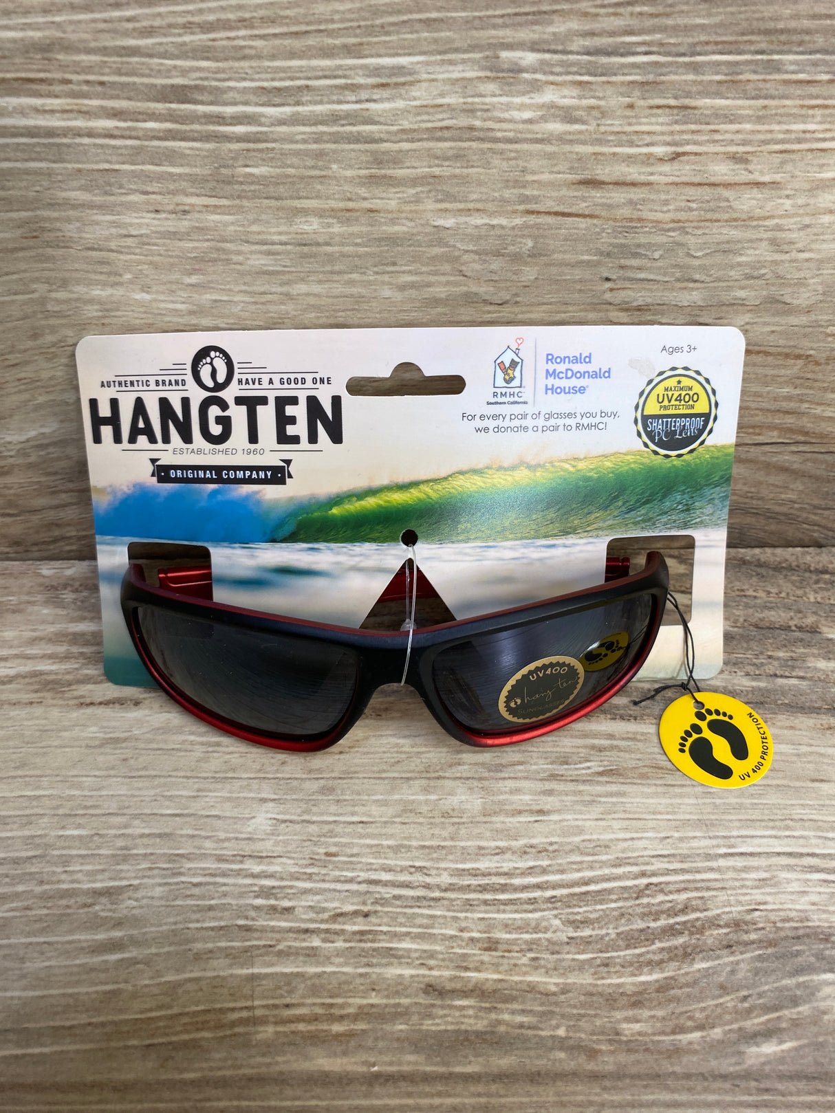 NEW Hang Ten Kids' Red/Black Sunglasses