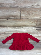Polo Ralph Lauren Cable Knit Peplum Sweater Red sz 9m