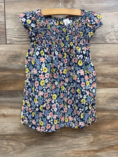Old Navy Smocked Floral Dress Blue sz 2T - Me n Mommy To Be