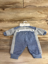 NEW Rachel Zoe 3pc Quilted Sweatshirt & Joggers Set Blue sz 0-3m
