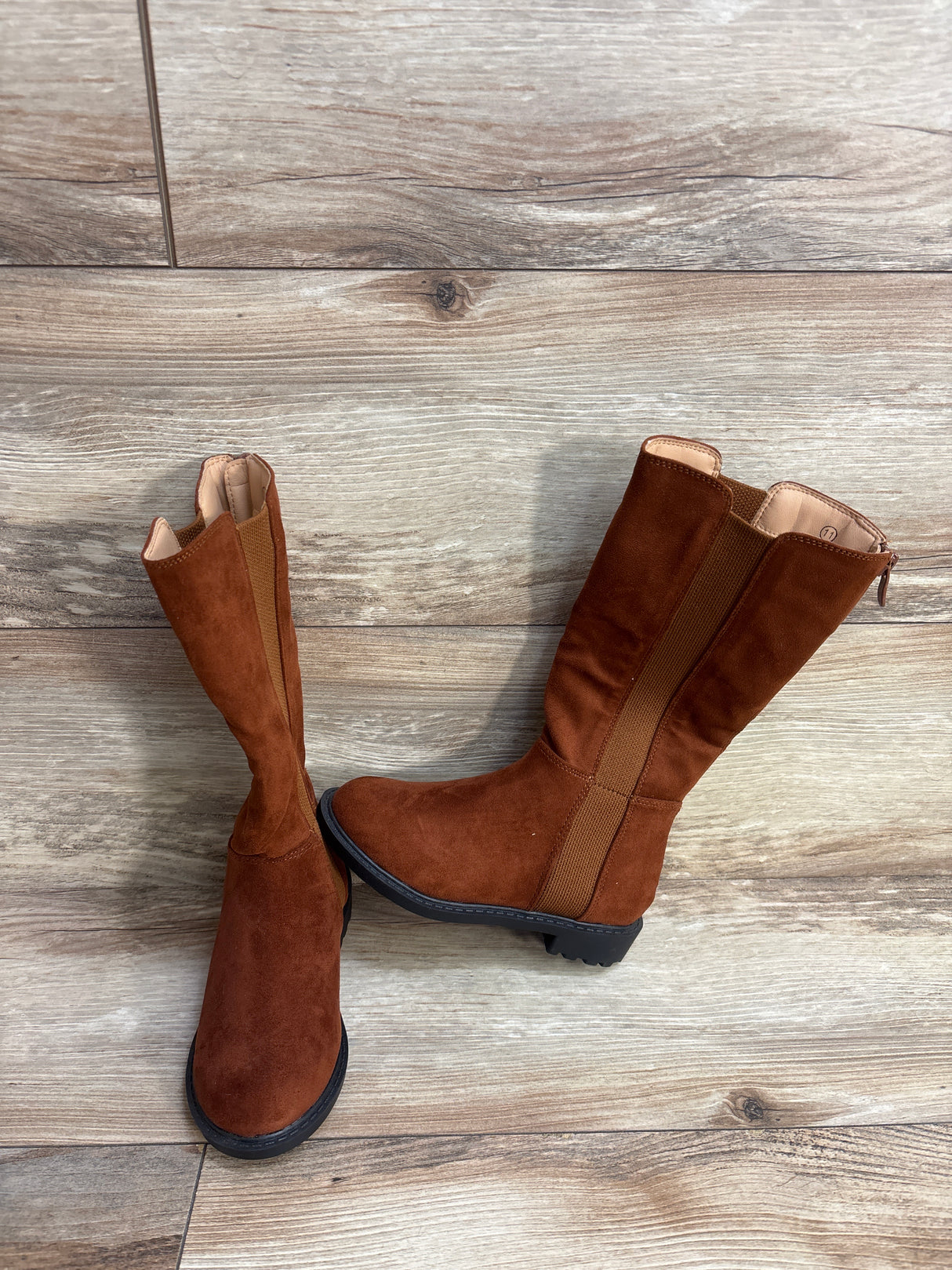 NWOT ZBY Suede Tall Boots Brown sz 11c