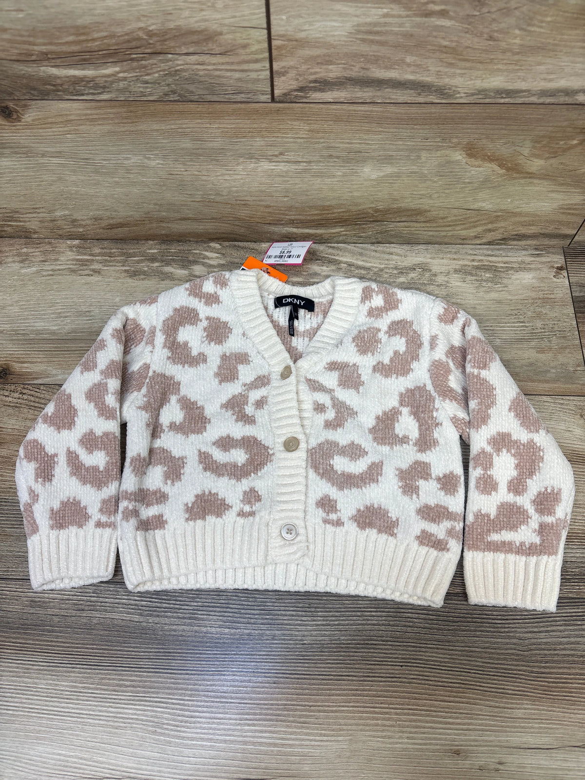 NEW DKNY Ribbed Velour Cardigan Beige sz 2T