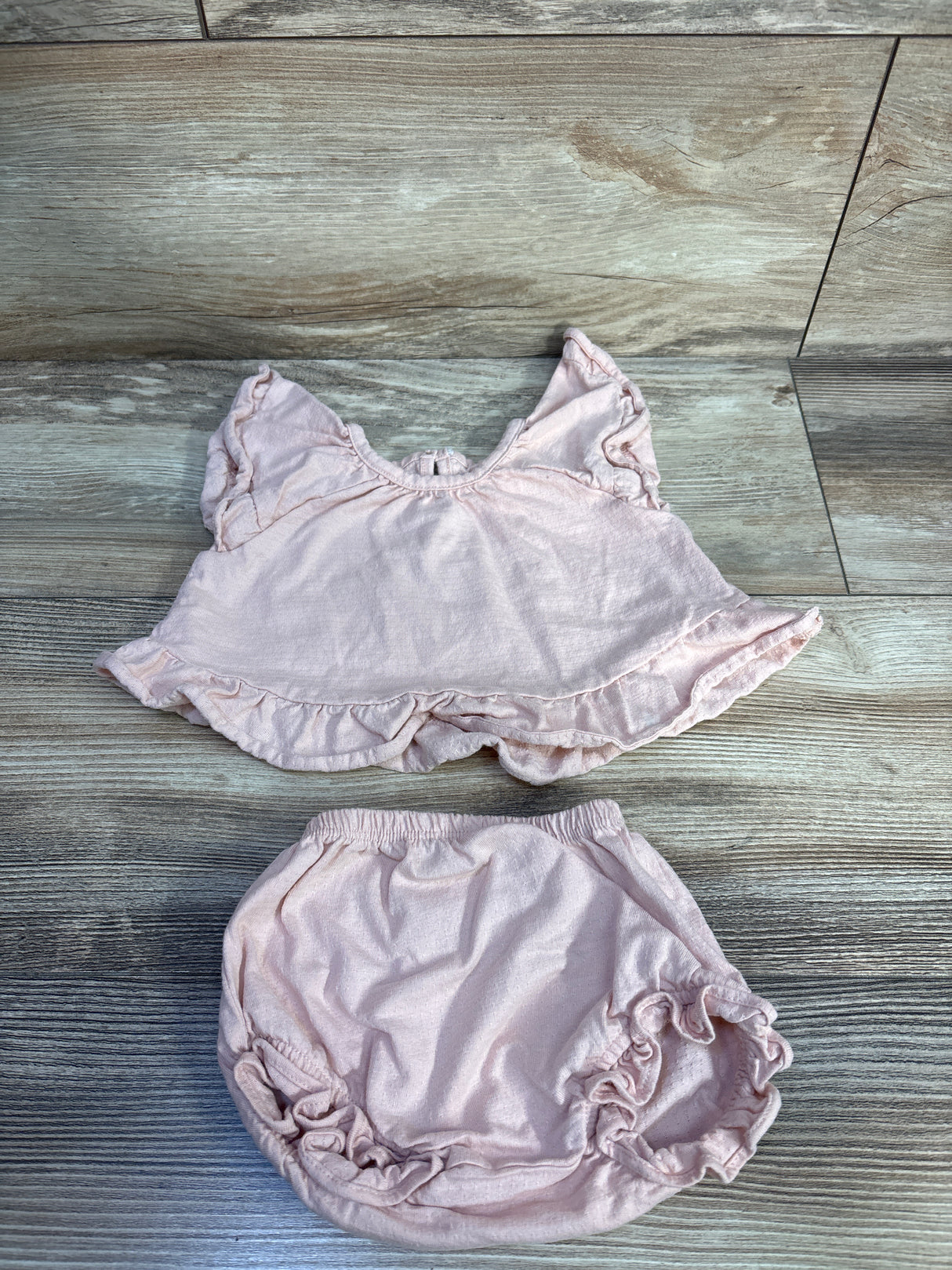 Little Star Organic 2pc Peplum Top & Bloomers Pink sz Newborn