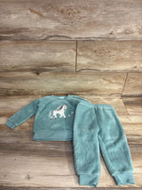 Pekkle 2pc Plush Unicorn Pull Over Sweater Set Blue sz 18m