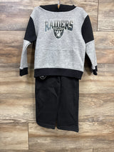 Team Apparel 2pc Raiders Pull Over Hoodie & Joggers Black sz 24m