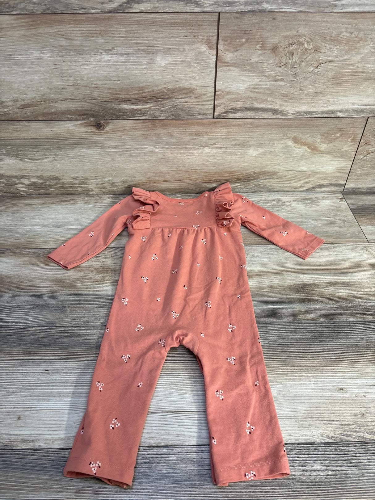 Cat & Jack Flutter Sleeve Coverall Orange sz 6-9m