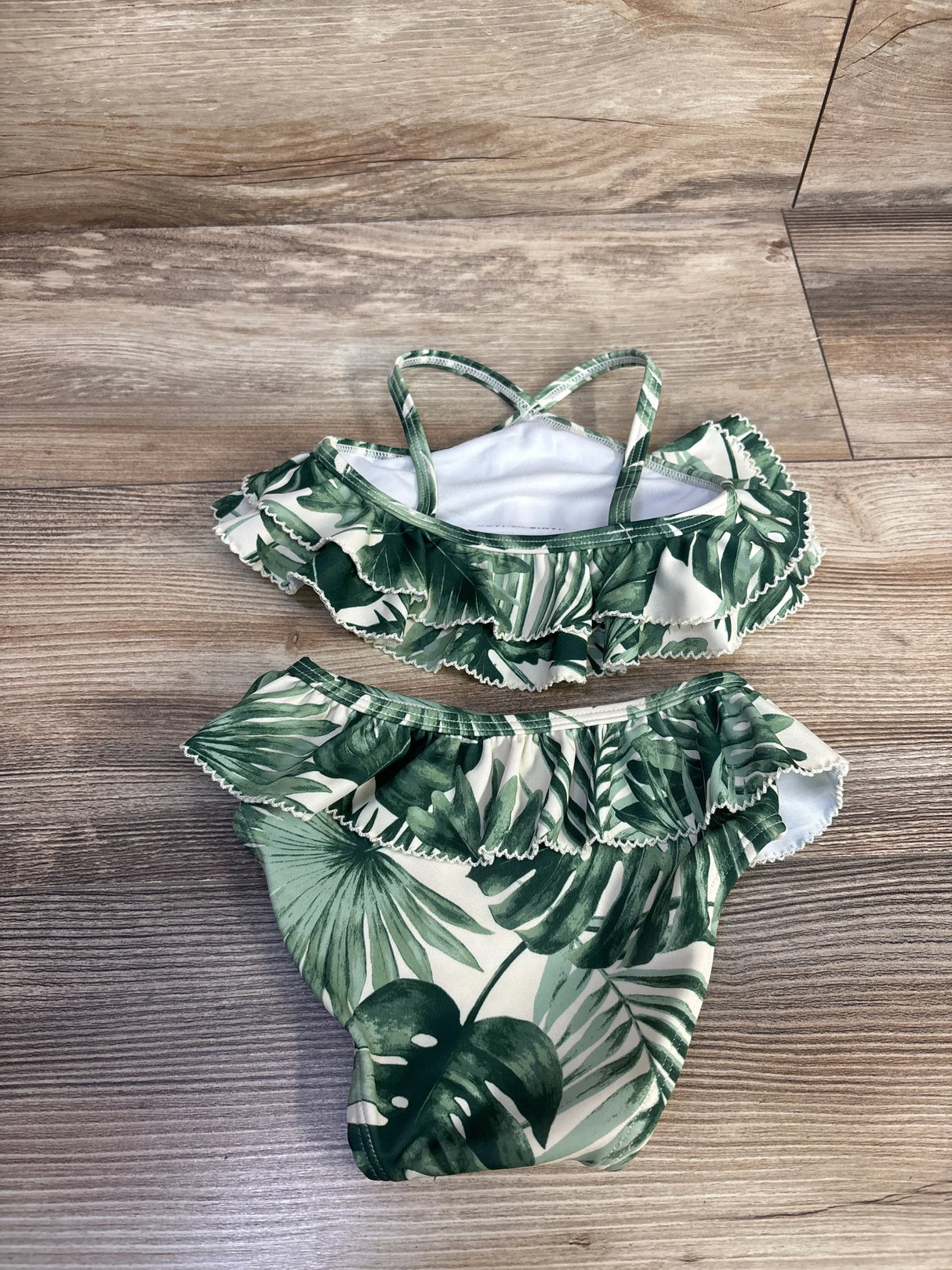 Janie & Jack 2pc Ruffle Halter Swimsuit Green sz 6-12m