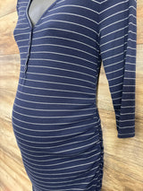 Isabel Maternity Striped Bodycon Dress Navy sz Small