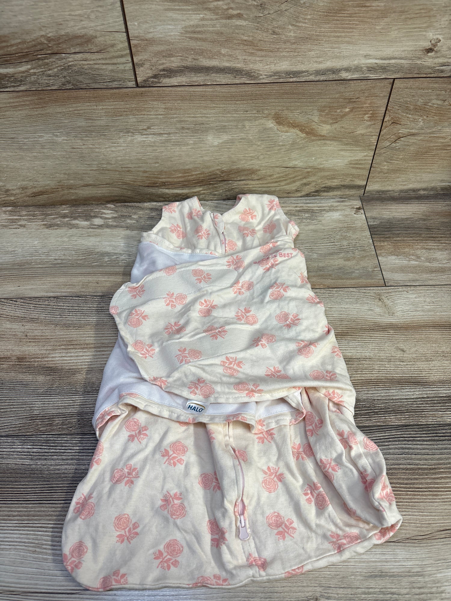Halo SleepSack Swaddle Watercolor Rose Cream sz 0-3m
