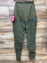 NEW Isabel Maternity Crossover Panel Utility Jeggings Olive Green sz 0/XS