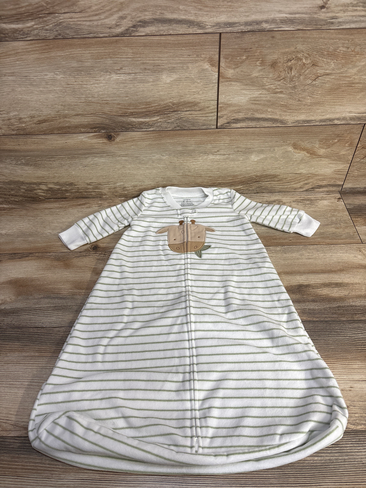 Carter's Giraffe Stiped Fleece Sleep Bag White sz 6-9m