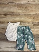 Carter's 2pc Lace Bodysuit & Floral Pants Set Cream sz 18m