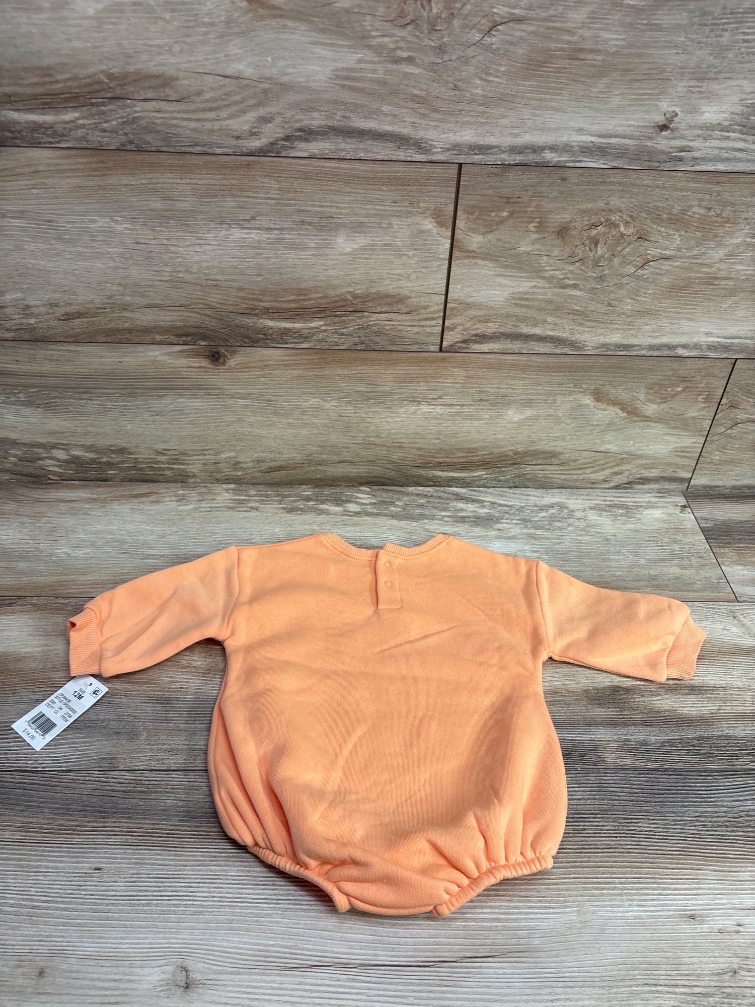 NEW Grayson Mini Pumpkin Bear Sweatshirt Bubble Romper Orange sz 12m