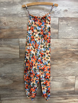 Shein Floral Tank Jumpsuit Orange sz 5T