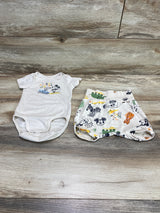 H&M Disney 2pc Mickey Mouse Bodysuit & Shorts Set Beige sz 9m