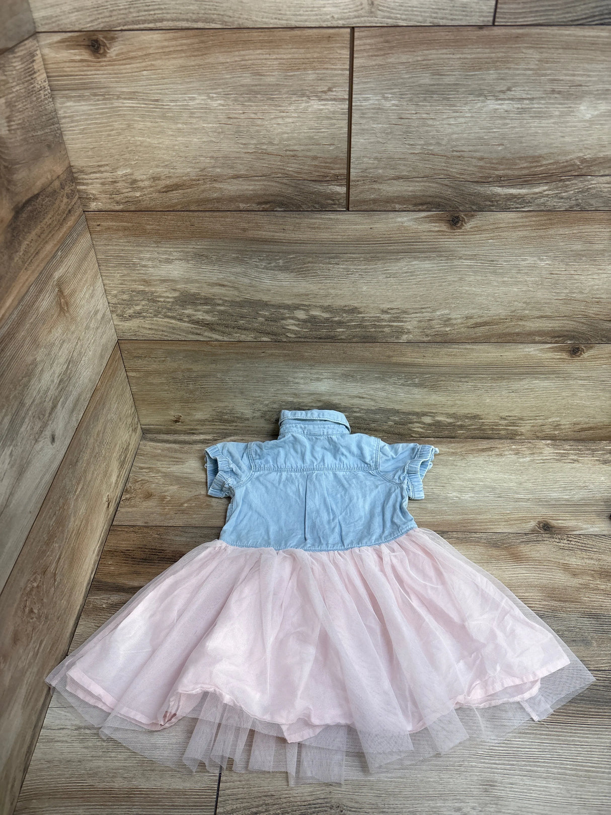 OshKosh Denim Shirt Dress With Tulle Skirt sz 2T
