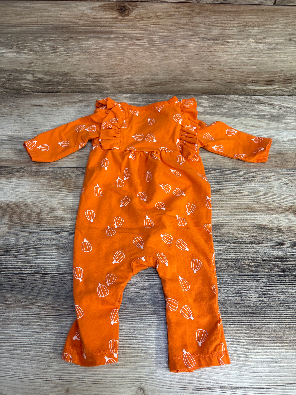 Cat & Jack Ruffled Pumpkin Coverall Orange sz 0-3m