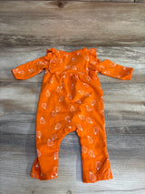 Cat & Jack Ruffled Pumpkin Coverall Orange sz 0-3m