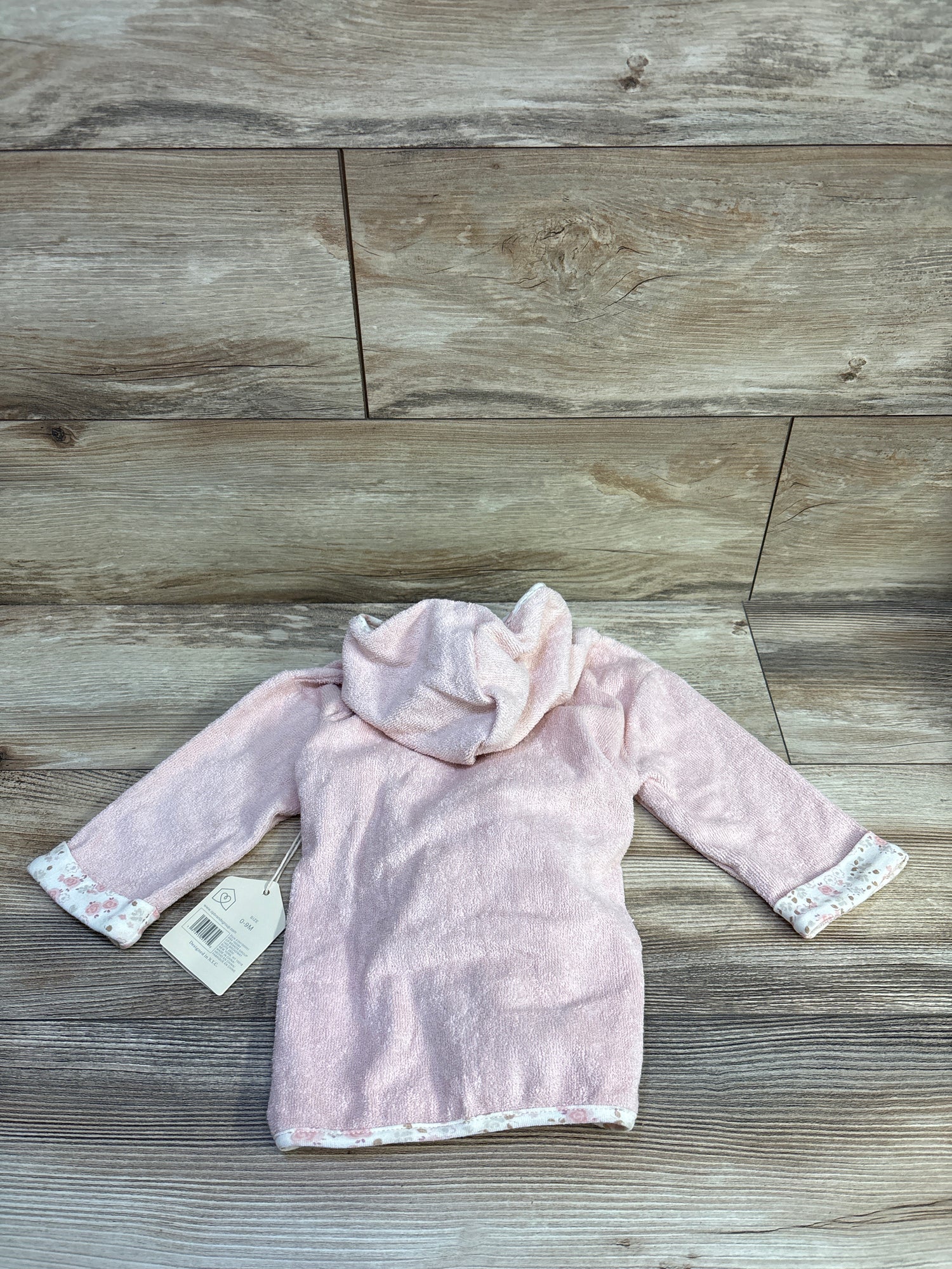 NEW Snug Hooded Terry Cloth Robe Pink sz 0-9m