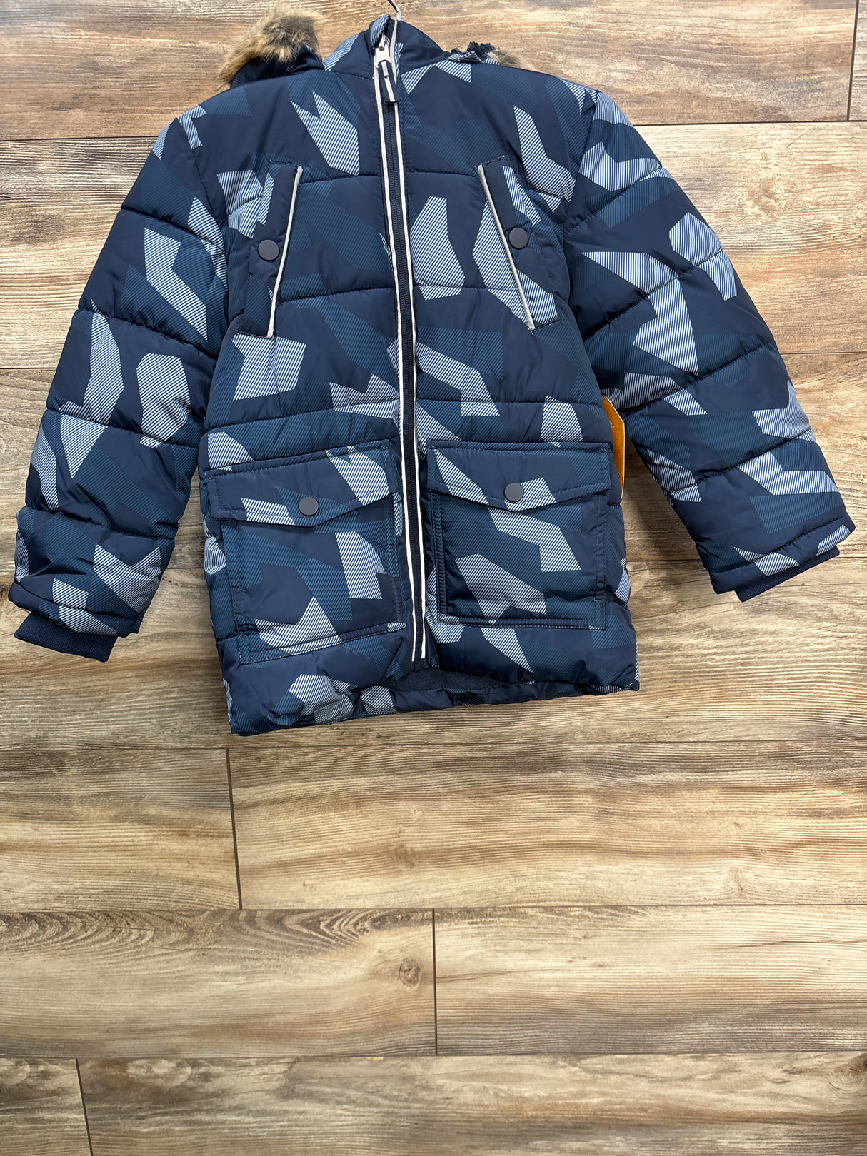 NEW Boys Favorite Faux Fur Lined Puffer Coat Navy sz 4T