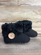 Faux Fur Cuff Baby Booties Black sz 2/3c