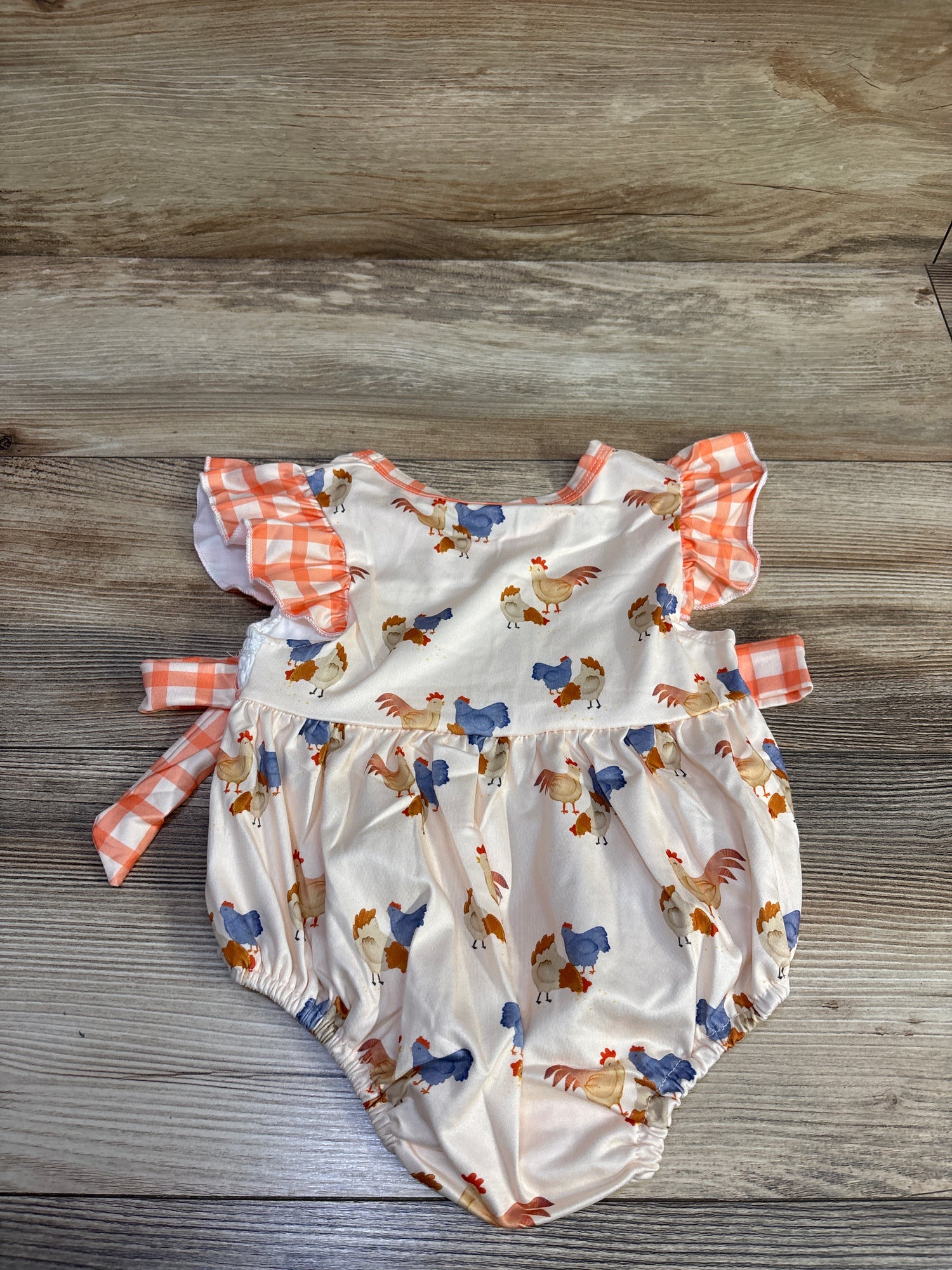 NWOT Adobabirl Smocked Farm Bubble Romper Ivory sz 6-12m
