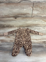 New Wonder Nation Leopard Print Sleeper Brown sz Newborn
