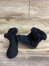 Children's Place Buckle Faux Fur Chalet Boots Black sz 9c