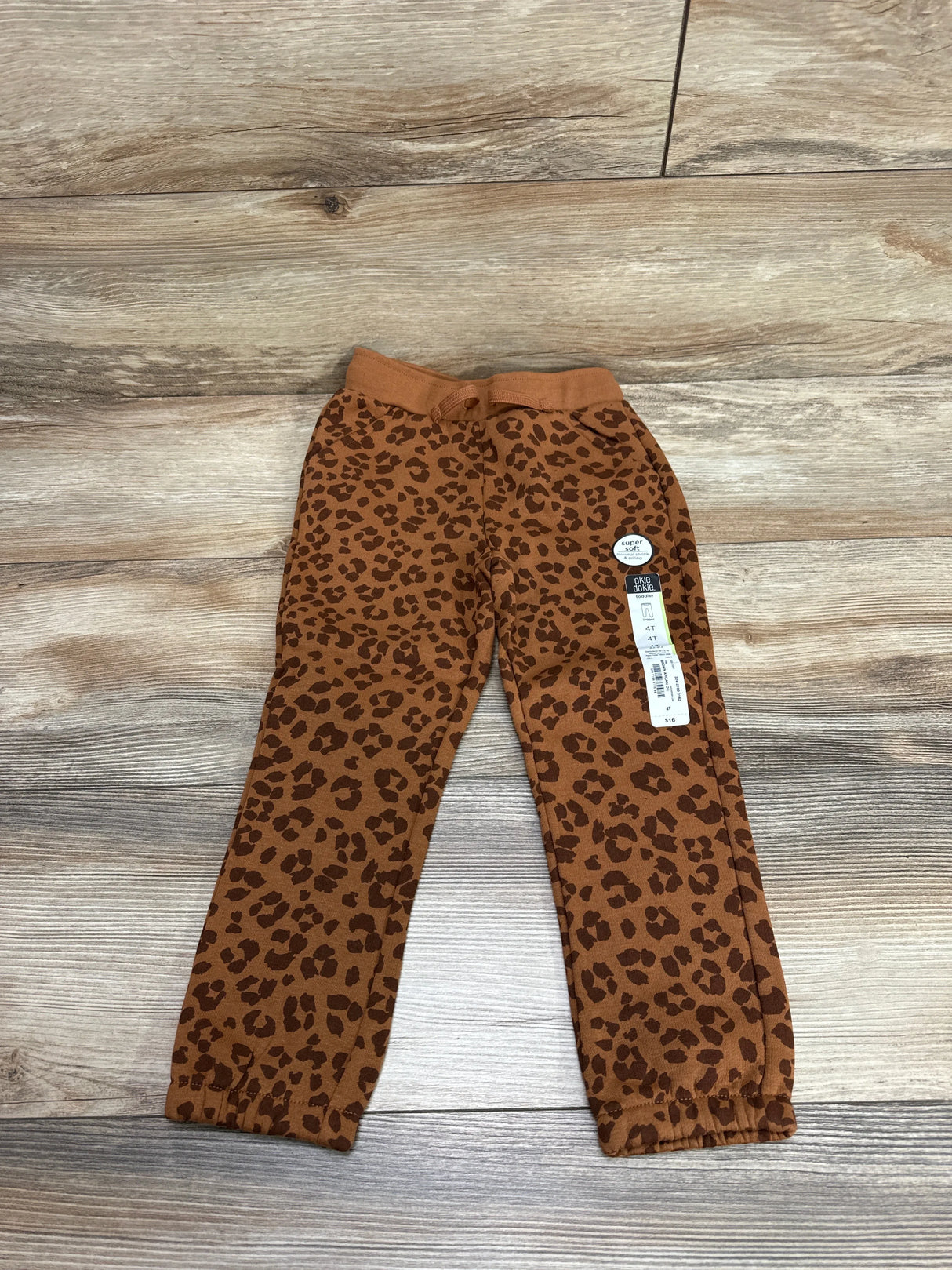 NEW Okie Dokie Leopard Print Jogger Pant sz 4T