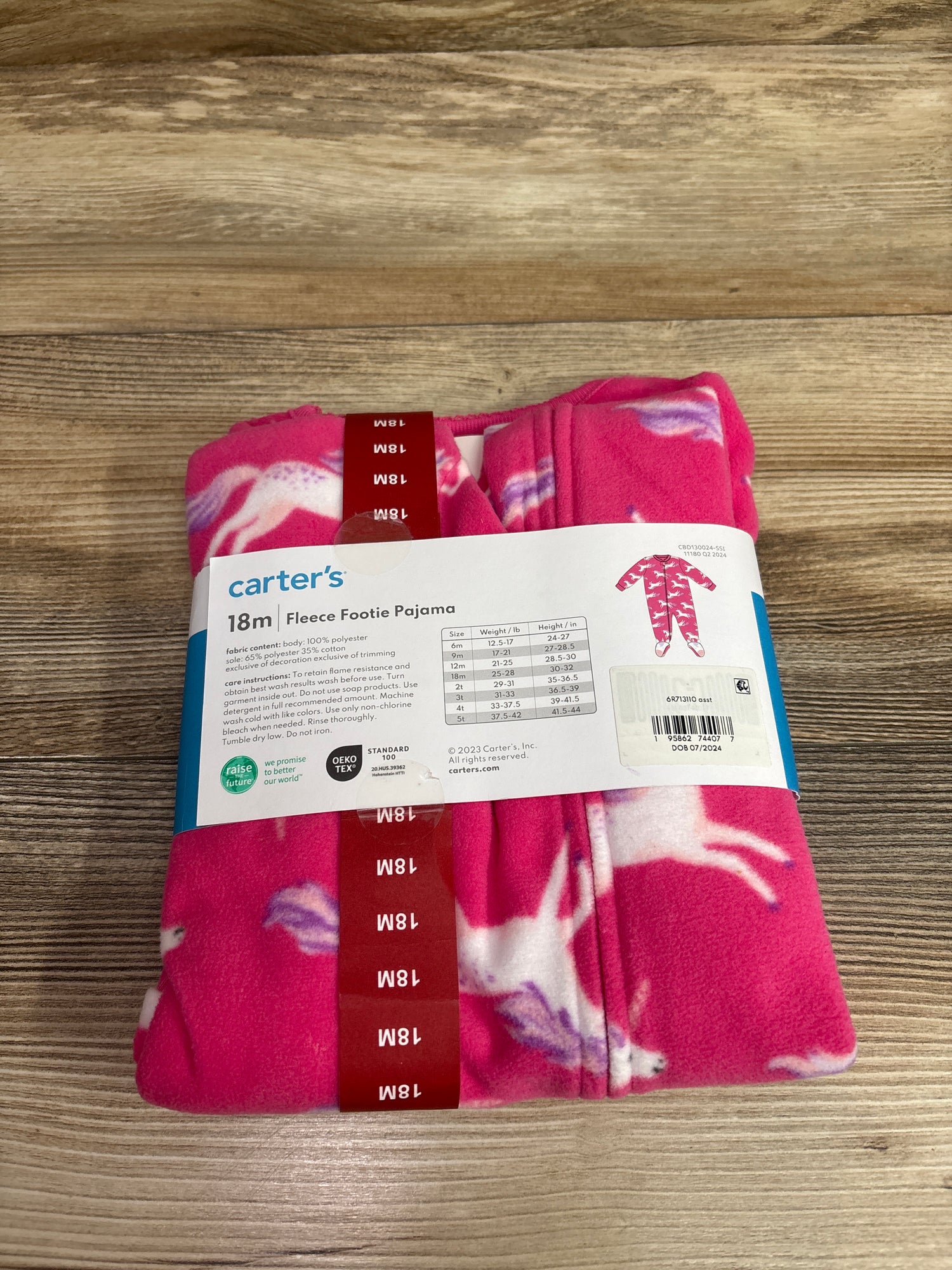 NEW Carter's Unicorn Blanket Sleeper Pink sz 18m