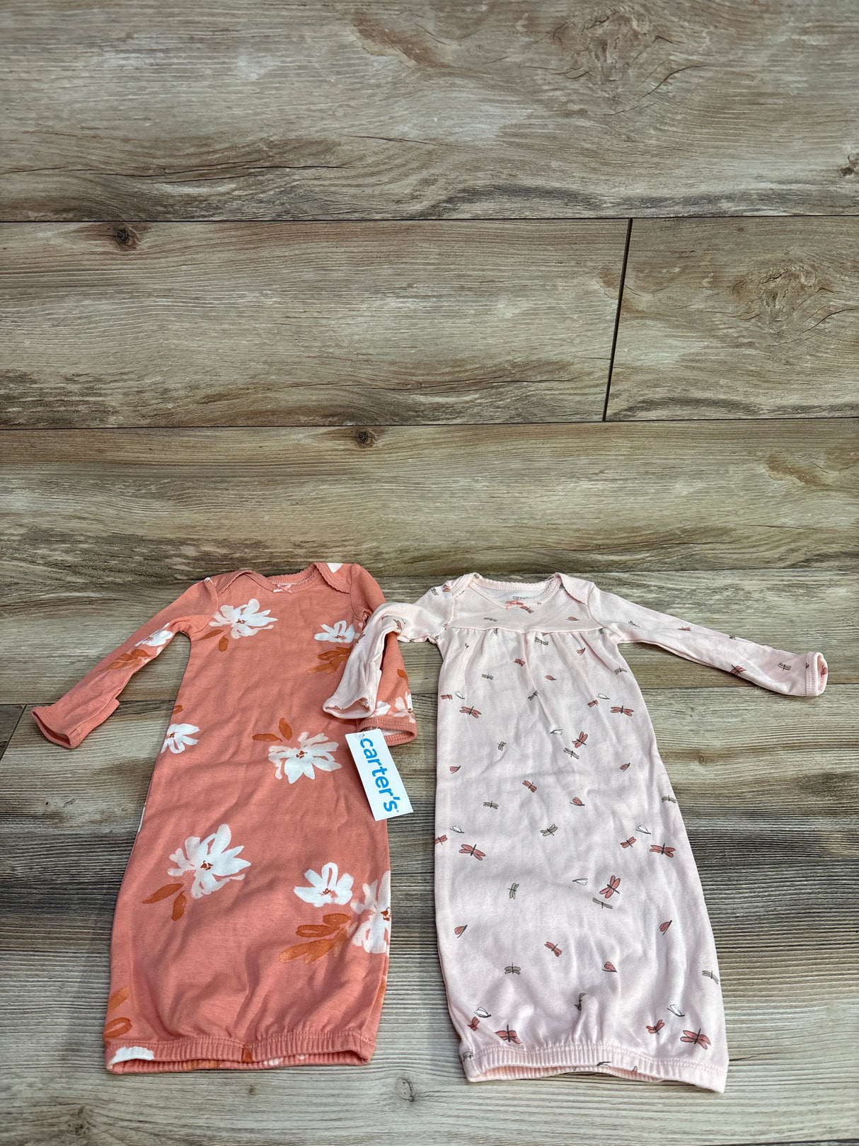 NEW Carter's 2pc Floral Sleeper Gown Peach sz Newborn