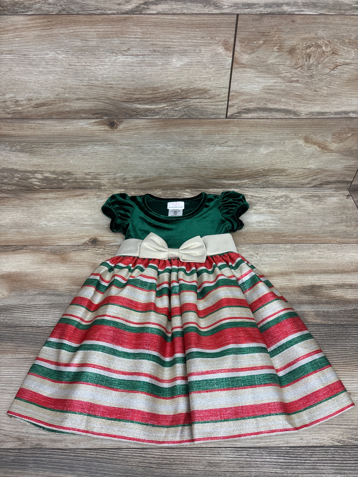 B by Bonnie Jean Velvet Christmas Dress Green sz 2T