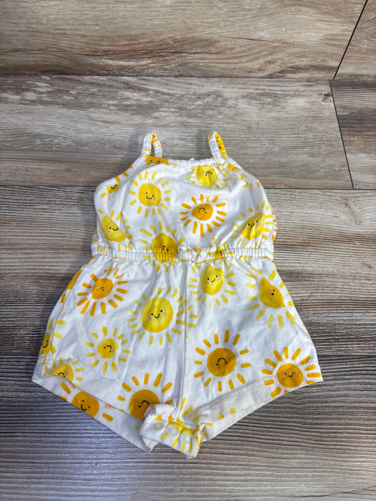 Old Navy Sleeveless Sun Print Shortie Romper White sz 0-3m