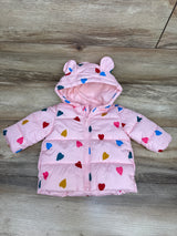 Old Navy Water-Resistant Hooded Critter Puffer Jacket Pink sz 3-6m