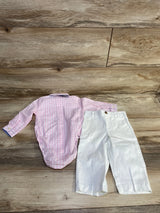 Starting Out 3pc Gingham Button-up Bodysuit Set Pink sz 3-6m