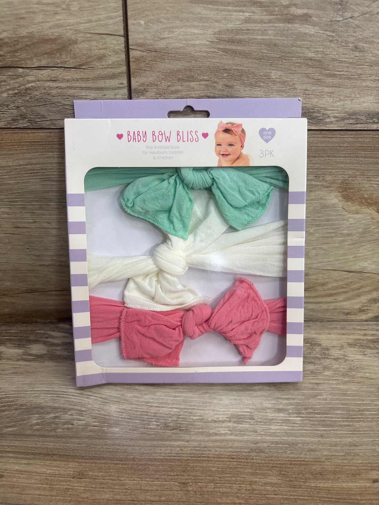 NEW Baby Bow Bliss Knotted Bows 3pk One Size
