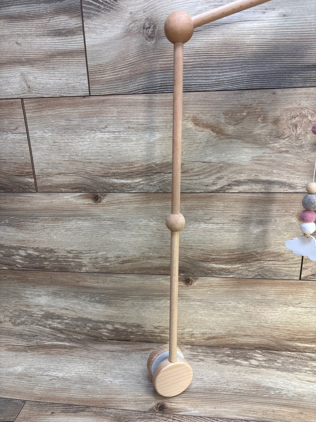 Wooden Cloud Mobile for Crib, Pink