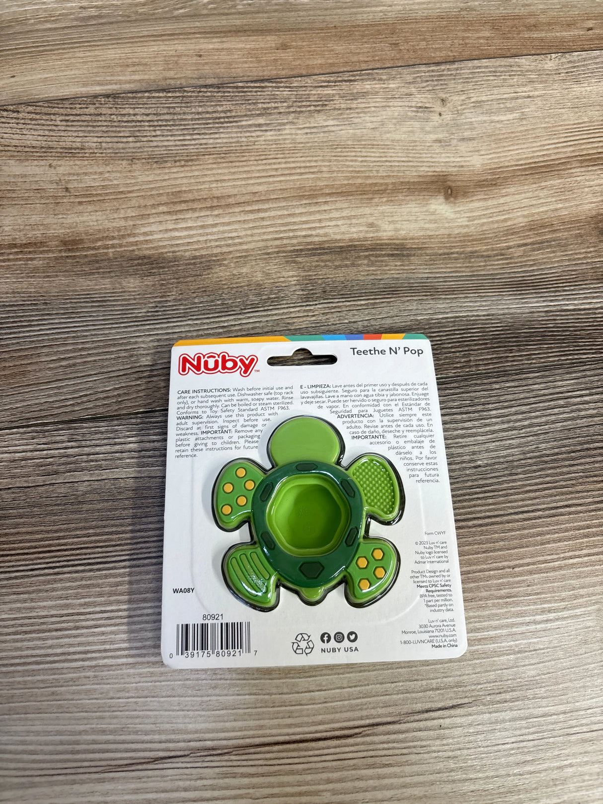 NEW Nuby Teethe N' Pop Turtle 3m+