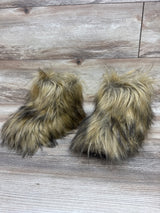 NWSTESLE Faux-Fur Furry Boots Brown sz 10c