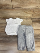Rabbit + Bear Organic 2pc Bodysuit & Pants Set White sz 6-9m
