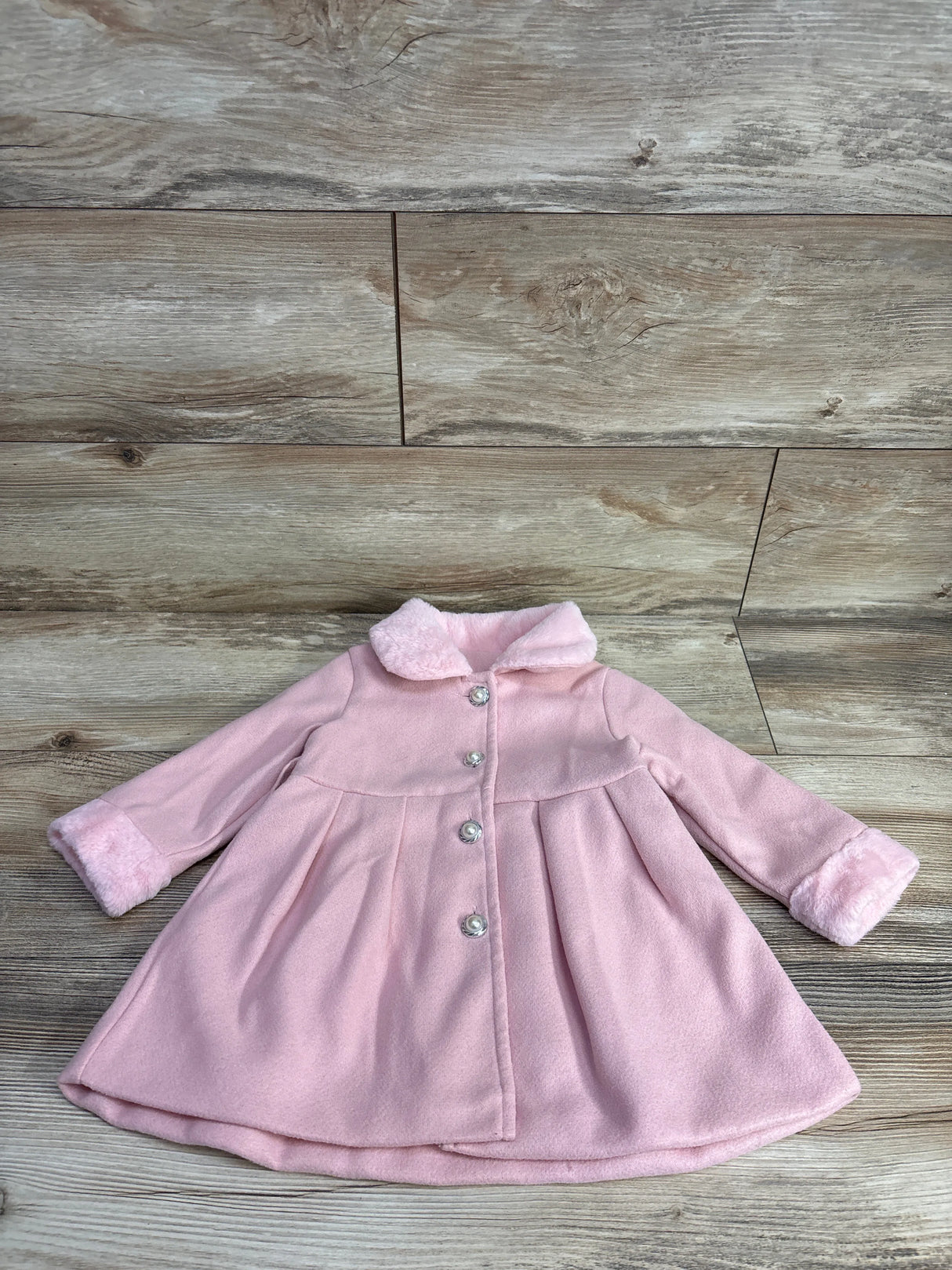 Plush Lined Dress Coat Pink sz 12-18m