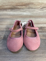 Pink toddler Mary Jane shoes with strap, displayed on wood background, resale kids footwear